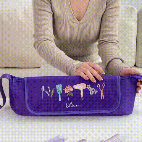 My Kit Where Tools Meet Blooms - Personalized Hair Tools Travel Bag
